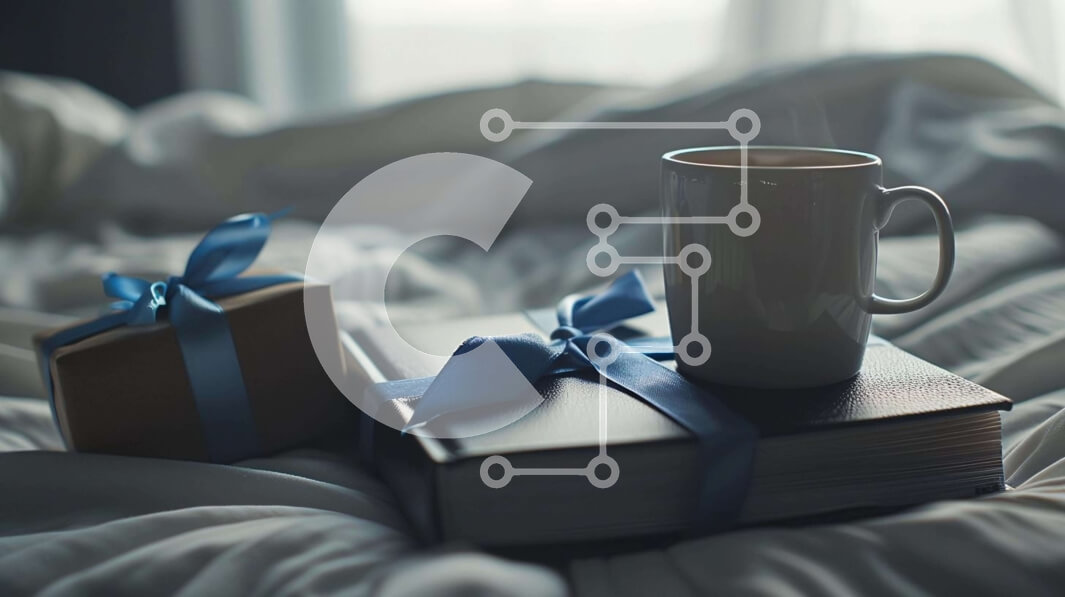 Intra Συλλεκτικό Ξύλινο Παζλ Plywood  4mm - Βιβλία, κούπα καφέ και δώρα σε ένα κρεβάτι Σε Ξύλινο Κουτί - Διαστάσεις: 10x10 cm – 25 κομμάτια