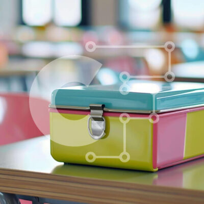 Intra Συλλεκτικό Ξύλινο Παζλ Plywood  4mm - Πολύχρωμο κουτί μεσημεριανού γεύματος σε ξύλινο τραπέζι Σε Ξύλινο Κουτί - Διαστάσεις: 10x10 cm – 25 κομμάτια - Image 1