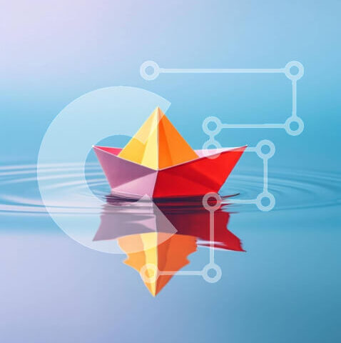 Intra Συλλεκτικό Ξύλινο Παζλ Plywood 4mm - Πολύχρωμο χάρτινο σκάφος που επιπλέει στο νερό Σε Ξύλινο Κουτί - Διαστάσεις: 10x10 cm – 25 κομμάτια - Image 1