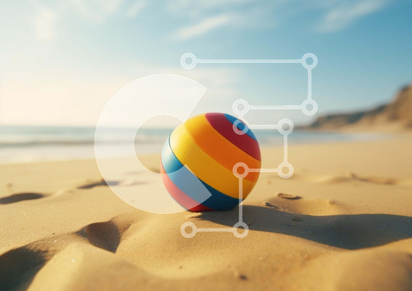 Intra Συλλεκτικό Ξύλινο Παζλ Plywood  4mm - Ζωηρόχρωμο Πασχαλινό αυγό στην παραλία κοντά στον ωκεανό Σε Ξύλινο Κουτί - Διαστάσεις Puzzle: 10x10 cm – 25 κομμάτια