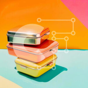 Intra Συλλεκτικό Ξύλινο Παζλ Plywood  4mm - Πολύχρωμα στοιβαγμένα κουτιά μεσημεριανού γεύματος Σε Ξύλινο Κουτί - Διαστάσεις: 10x10 cm – 25 κομμάτια