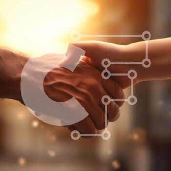 Intra Συλλεκτικό Ξύλινο Παζλ Plywood  4mm - Επιχειρηματική συναλλαγή: Δυο άτομα χειραψία Σε Ξύλινο Κουτί - Διαστάσεις Puzzle: 10x10 cm – 25 κομμάτια - Image 1