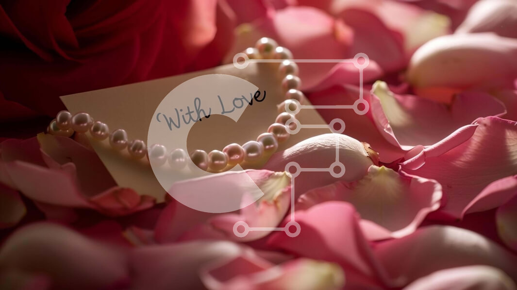 Intra Συλλεκτικό Ξύλινο Παζλ Plywood  4mm - Κομψή σύνθεση με κολιέ, πέρλες και ροδοπέταλα Σε Ξύλινο Κουτί - Διαστάσεις Puzzle: 10x10 cm – 25 κομμάτια