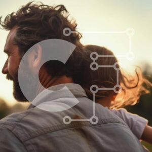 Intra Συλλεκτικό Ξύλινο Παζλ Plywood  4mm - Άνδρας που κουβαλά την κόρη στο ηλιοβασίλεμα Σε Ξύλινο Κουτί - Διαστάσεις Puzzle: 10x10 cm – 25 κομμάτια