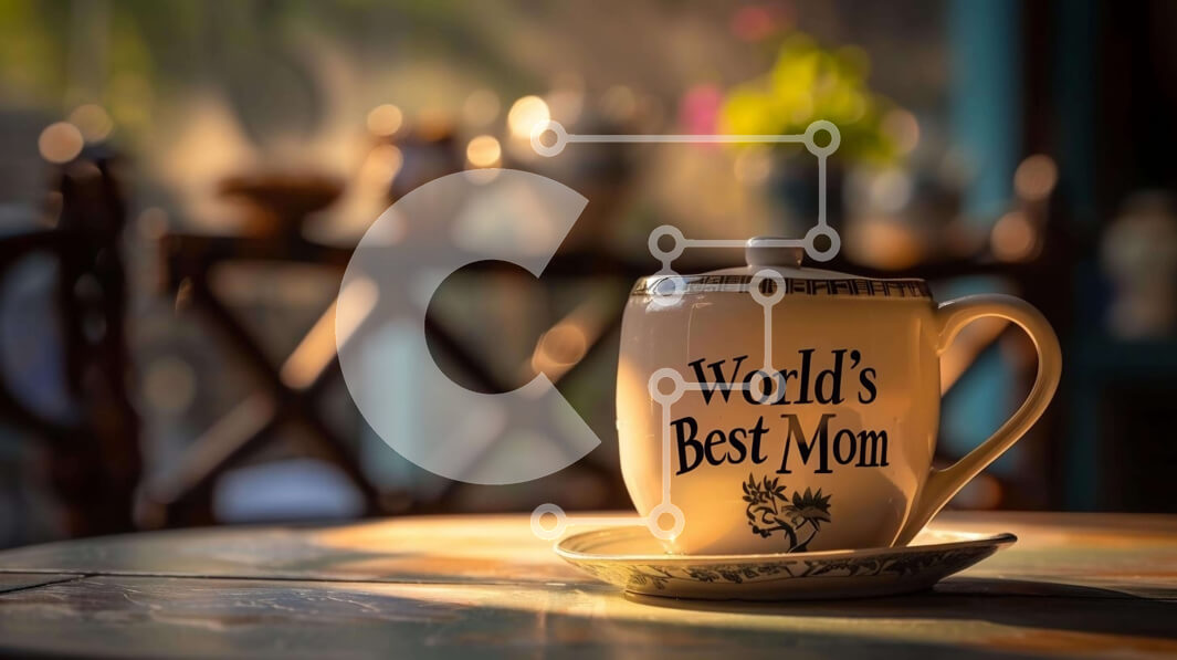 Intra Συλλεκτικό Ξύλινο Παζλ Plywood  4mm - Λευκό φλιτζάνι καφέ με φράση «Η καλύτερη μαμά του κόσμου». Σε Ξύλινο Κουτί - Διαστάσεις Puzzle: 10x10 cm – 25 κομμάτια