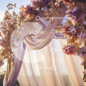 Intra Συλλεκτικό Ξύλινο Παζλ Plywood  4mm - Floral Arch με ροζ και μωβ λουλούδια Σε Ξύλινο Κουτί - Διαστάσεις Puzzle: 10x10 cm – 25 κομμάτια - Image 1