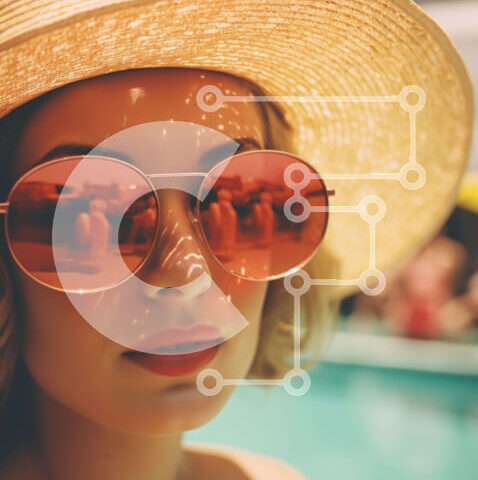 Intra Συλλεκτικό Ξύλινο Παζλ Plywood 4mm - Κομψή γυναίκα δίπλα στην πισίνα Σε Ξύλινο Κουτί - Διαστάσεις Puzzle: 10x10 cm – 25 κομμάτια - Image 1