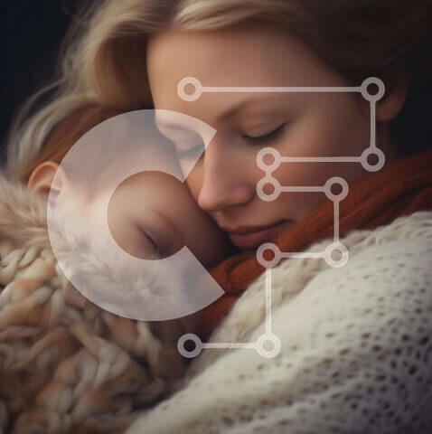 Intra Συλλεκτικό Ξύλινο Παζλ Plywood 4mm - Αγάπη άνευ όρων: Μητέρα που αγκαλιάζει το κοιμισμένο παιδί Σε Ξύλινο Κουτί - Διαστάσεις Puzzle: 10x10 cm – 25 κομμάτια - Image 1