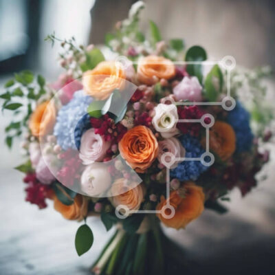 Intra Συλλεκτικό Ξύλινο Παζλ Plywood 4mm - Πολύχρωμο μπουκέτο λουλουδιών σε ξύλινο τραπέζι Σε Ξύλινο Κουτί - Διαστάσεις: 10x10 cm – 25 κομμάτια - Image 1