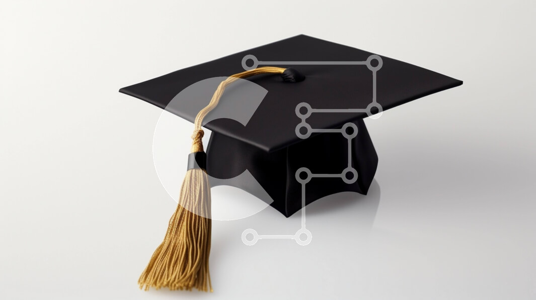 Intra Συλλεκτικό Ξύλινο Παζλ Plywood  4mm - Μαύρο καπέλο αποφοίτησης σε άσπρο φόντο Σε Ξύλινο Κουτί - Διαστάσεις Puzzle: 10x10 cm – 25 κομμάτια