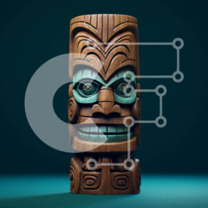 Intra Συλλεκτικό Ξύλινο Παζλ Plywood  4mm - Ξύλινο Tiki Totem με σκαλίσματα Σε Ξύλινο Κουτί - Διαστάσεις Puzzle: 10x10 cm – 25 κομμάτια