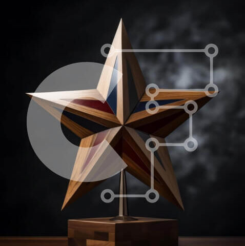 Intra Συλλεκτικό Ξύλινο Παζλ Plywood 4mm - Ξύλινο τρόπαιο σε σχήμα αστεριού Σε Ξύλινο Κουτί - Διαστάσεις: 10x10 cm – 25 κομμάτια - Image 1