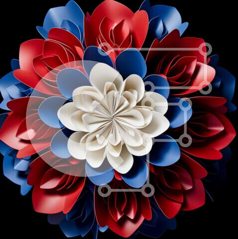 Intra Συλλεκτικό Ξύλινο Παζλ Plywood  4mm - Κυκλική διάταξη από χάρτινα λουλούδια Σε Ξύλινο Κουτί - Διαστάσεις Puzzle: 10x10 cm – 25 κομμάτια - Image 1