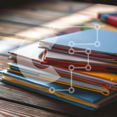 Intra Συλλεκτικό Ξύλινο Παζλ Plywood  4mm - Πολύχρωμοι φάκελοι και βιβλία με κιάλια Σε Ξύλινο Κουτί - Διαστάσεις: 10x10 cm – 25 κομμάτια - Image 1