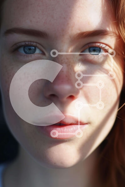 Intra Συλλεκτικό Ξύλινο Παζλ Plywood  4mm - Πορτρέτο μιας γυναίκας με κόκκινα μαλλιά και μπλε μάτια Σε Ξύλινο Κουτί - Διαστάσεις Puzzle: 10x10 cm – 25 κομμάτια