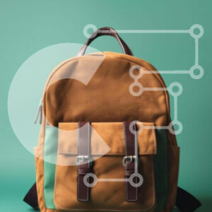 Intra Συλλεκτικό Ξύλινο Παζλ Plywood  4mm - Καφέ σακίδιο πλάτης σε πράσινο φόντο Σε Ξύλινο Κουτί - Διαστάσεις: 10x10 cm – 25 κομμάτια