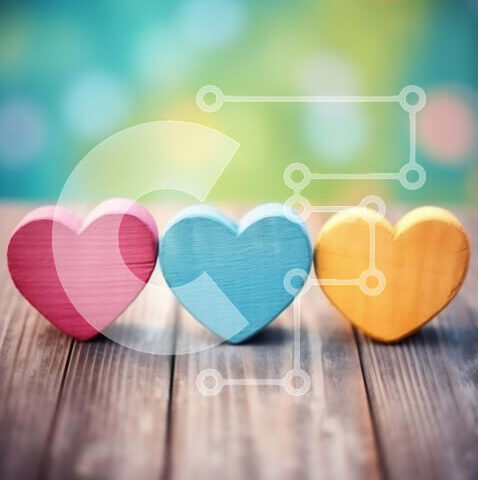 Intra Συλλεκτικό Ξύλινο Παζλ Plywood  4mm - Ξύλινες καρδιές στο τραπέζι Σε Ξύλινο Κουτί - Διαστάσεις: 10x10 cm – 25 κομμάτια - Image 1