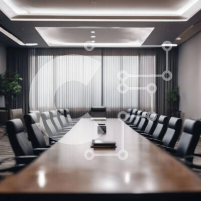 Intra Συλλεκτικό Ξύλινο Παζλ Plywood  4mm - Μακρύ τραπέζι συνεδριάσεων σε κενό χώρο γραφείου Σε Ξύλινο Κουτί - Διαστάσεις Puzzle: 10x10 cm – 25 κομμάτια - Image 1