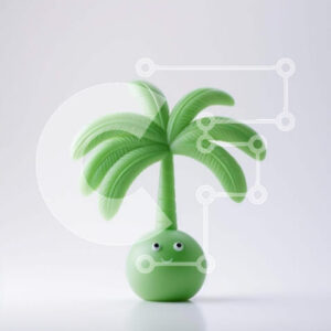 Intra Συλλεκτικό Ξύλινο Παζλ Plywood  4mm - Πράσινο παιχνίδι φοίνικα σε άσπρο φόντο Σε Ξύλινο Κουτί - Διαστάσεις: 10x10 cm – 25 κομμάτια