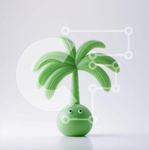 Intra Συλλεκτικό Ξύλινο Παζλ Plywood 4mm - Πράσινο παιχνίδι φοίνικα σε άσπρο φόντο Σε Ξύλινο Κουτί - Διαστάσεις: 10x10 cm – 25 κομμάτια - Image 1