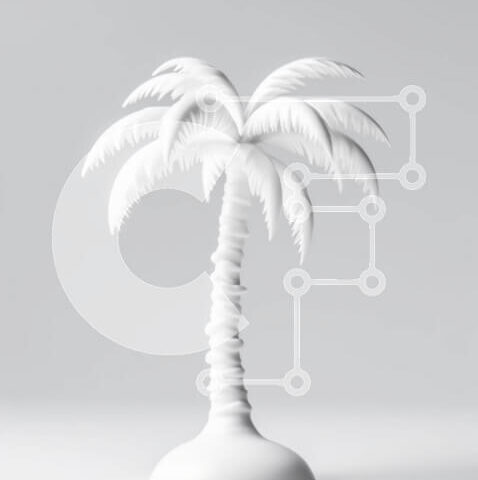 Intra Συλλεκτικό Ξύλινο Παζλ Plywood  4mm - Λευκός φοίνικας στο νερό Σε Ξύλινο Κουτί - Διαστάσεις: 10x10 cm – 25 κομμάτια - Image 1