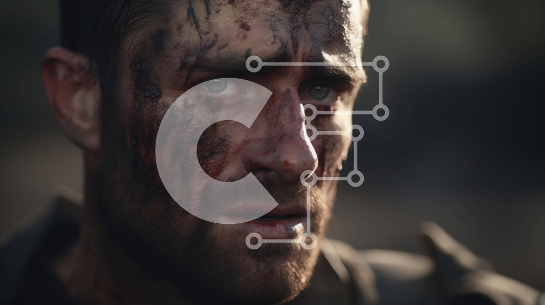 Intra Συλλεκτικό Ξύλινο Παζλ Plywood  4mm - Άνθρωπος με αίμα στο πρόσωπο Σε Ξύλινο Κουτί - Διαστάσεις Puzzle: 10x10 cm – 25 κομμάτια