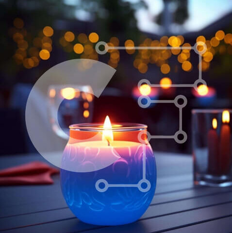 Intra Συλλεκτικό Ξύλινο Παζλ Plywood 4mm - Τραπεζαρία εξωτερικού χώρου με κερί Blue Flame Σε Ξύλινο Κουτί - Διαστάσεις Puzzle: 10x10 cm – 25 κομμάτια - Image 1