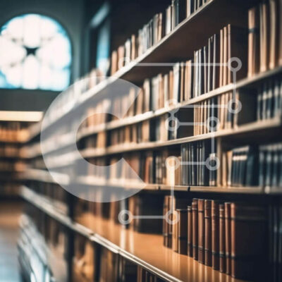 Intra Συλλεκτικό Ξύλινο Παζλ Plywood  4mm - Άδεια βιβλιοθήκη με βιβλία στα ράφια Σε Ξύλινο Κουτί - Διαστάσεις Puzzle: 10x10 cm – 25 κομμάτια - Image 1