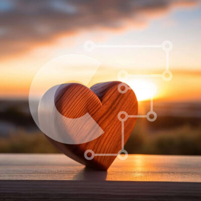 Intra Συλλεκτικό Ξύλινο Παζλ Plywood  4mm - Ξύλινο αντικείμενο σε σχήμα καρδιάς κάτω από το ηλιοβασίλεμα Σε Ξύλινο Κουτί - Διαστάσεις Puzzle: 10x10 cm – 25 κομμάτια - Image 1