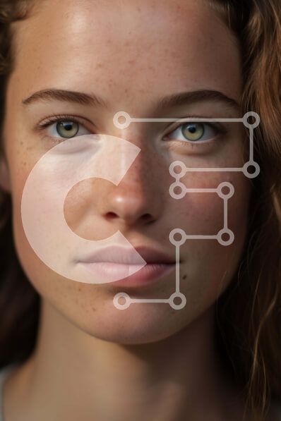 Intra Συλλεκτικό Ξύλινο Παζλ Plywood  4mm - Πορτρέτο μιας γυναίκας με φακίδες και πράσινα μάτια Σε Ξύλινο Κουτί - Διαστάσεις Puzzle: 10x10 cm – 25 κομμάτια