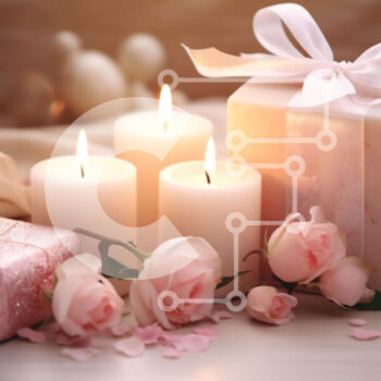 Intra Συλλεκτικό Ξύλινο Παζλ Plywood  4mm - Ρομαντικό τραπέζι με κεριά, δώρο και ροζ τριαντάφυλλα Σε Ξύλινο Κουτί - Διαστάσεις Puzzle: 10x10 cm – 25 κομμάτια - Image 1