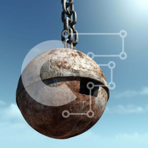 Intra Συλλεκτικό Ξύλινο Παζλ Plywood  4mm - Σκουριασμένη μπάλα που κρέμεται στον ουρανό Σε Ξύλινο Κουτί - Διαστάσεις: 10x10 cm – 25 κομμάτια