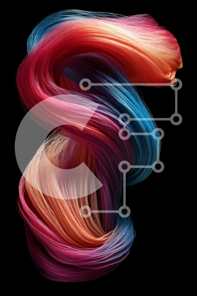 Intra Συλλεκτικό Ξύλινο Παζλ Plywood  4mm - Ζωντανό αφηρημένο σχέδιο με στροβιλιζόμενα ροζ, μωβ και μπλε χρώματα Σε Ξύλινο Κουτί - Διαστάσεις Puzzle: 10x10 cm – 25 κομμάτια