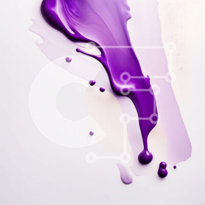 Intra Συλλεκτικό Ξύλινο Παζλ Plywood 4mm - Αφηρημένη εικόνα μοβ υγρού πιτσιλίσματος σε λευκή επιφάνεια Σε Ξύλινο Κουτί - Διαστάσεις Puzzle: 10x10 cm – 25 κομμάτια - Image 1