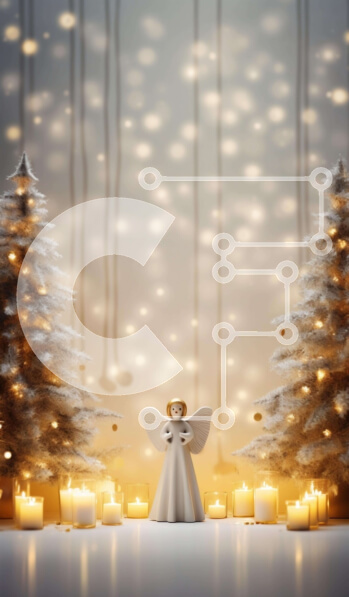 Intra Συλλεκτικό Ξύλινο Παζλ Plywood  4mm - Εορταστικό ειδώλιο αγγέλου Χριστουγέννων με κεριά και δέντρα Σε Ξύλινο Κουτί - Διαστάσεις: 10x10 cm – 25 κομμάτια