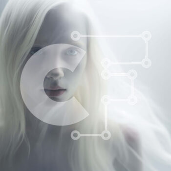 Intra Συλλεκτικό Ξύλινο Παζλ Plywood  4mm - Γυναίκα με αιωρούμενα λευκά μαλλιά Σε Ξύλινο Κουτί - Διαστάσεις Puzzle: 10x10 cm – 25 κομμάτια - Image 1