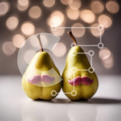 Intra Συλλεκτικό Ξύλινο Παζλ Plywood  4mm - Δύο αχλάδια μουστακιού σε λευκό φόντο Σε Ξύλινο Κουτί - Διαστάσεις Puzzle: 10x10 cm – 25 κομμάτια - Image 1