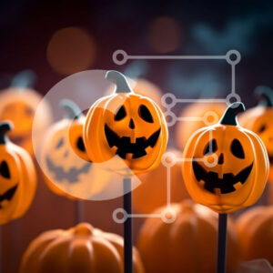 Intra Συλλεκτικό Ξύλινο Παζλ Plywood  4mm - Ομάδα γλειφιτζούρια σε σχήμα κολοκύθας σε ραβδιά Σε Ξύλινο Κουτί - Διαστάσεις Puzzle: 10x10 cm – 25 κομμάτια