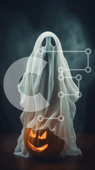 Intra Συλλεκτικό Ξύλινο Παζλ Plywood  4mm – Halloween Ghost στην κολοκύθα με καπνό Σε Ξύλινο Κουτί – Διαστάσεις: 10×10 cm – 25 κομμάτια