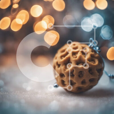 Intra Συλλεκτικό Ξύλινο Παζλ Plywood  4mm - Στρογγυλή μπάλα μπισκότων σε χιονισμένο φόντο Σε Ξύλινο Κουτί - Διαστάσεις Puzzle: 10x10 cm – 25 κομμάτια - Image 1