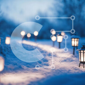 Intra Συλλεκτικό Ξύλινο Παζλ Plywood  4mm - Χιονισμένο μονοπάτι με φανάρια τη νύχτα Σε Ξύλινο Κουτί - Διαστάσεις: 10x10 cm – 25 κομμάτια