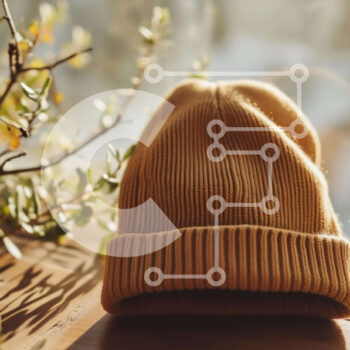 Intra Συλλεκτικό Ξύλινο Παζλ Plywood  4mm - Χειμωνιάτικο πλεκτό φασόλι στο περβάζι παραθύρου με πράσινα φυτά Σε Ξύλινο Κουτί - Διαστάσεις Puzzle: 10x10 cm – 25 κομμάτια - Image 1