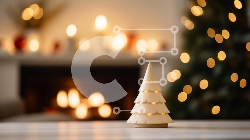 Intra Συλλεκτικό Ξύλινο Παζλ Plywood  4mm - Λευκό χριστουγεννιάτικο δέντρο με κεριά στο φως των κεριών Σε Ξύλινο Κουτί - Διαστάσεις: 10x10 cm – 25 κομμάτια