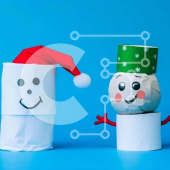 Intra Συλλεκτικό Ξύλινο Παζλ Plywood  4mm - Ρολά από χαρτί υγείας με διακοσμητικά για Χιονάνθρωπο και Καπέλο Άγιου Βασίλη Σε Ξύλινο Κουτί - Διαστάσεις Puzzle: 10x10 cm – 25 κομμάτια - Image 1