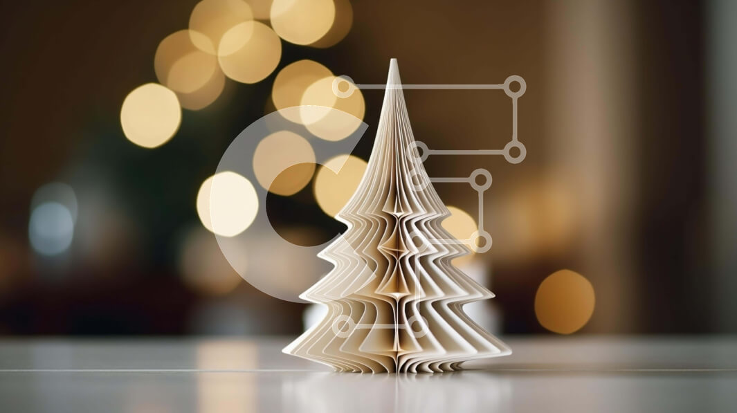 Intra Συλλεκτικό Ξύλινο Παζλ Plywood  4mm - Χριστουγεννιάτικο δέντρο Origami με κεριά και φώτα Σε Ξύλινο Κουτί - Διαστάσεις: 10x10 cm – 25 κομμάτια