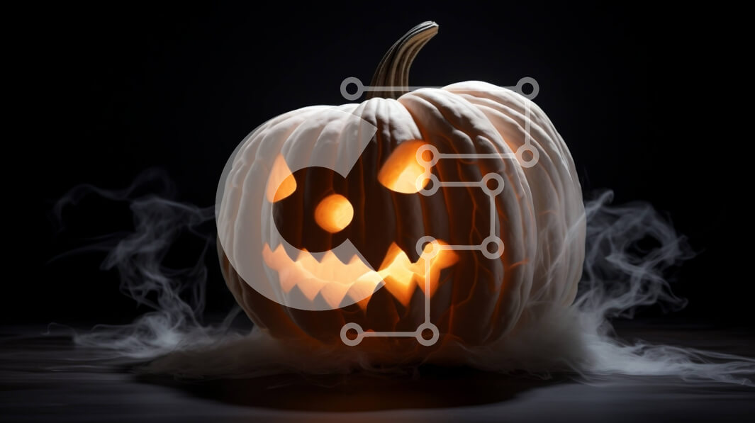 Intra Συλλεκτικό Ξύλινο Παζλ Plywood  4mm - Κολοκύθα αποκριών που λάμπει στο σκοτάδι με αναμμένα μάτια Σε Ξύλινο Κουτί - Διαστάσεις Puzzle: 10x10 cm – 25 κομμάτια