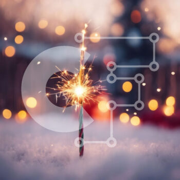 Intra Συλλεκτικό Ξύλινο Παζλ Plywood  4mm - Βεγγαλικό στο χιόνι για τη γιορτή των Χριστουγέννων ή της Πρωτοχρονιάς Σε Ξύλινο Κουτί - Διαστάσεις Puzzle: 10x10 cm – 25 κομμάτια - Image 1