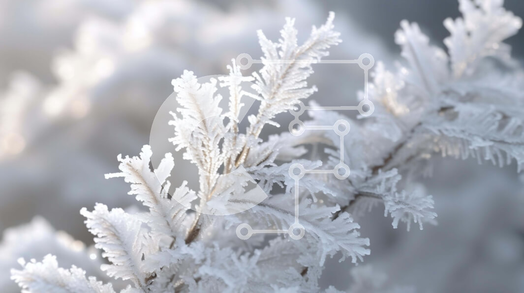 Intra Συλλεκτικό Ξύλινο Παζλ Plywood  4mm - Κοντινό πλάνο παγωμένων κλαδιών Σε Ξύλινο Κουτί - Διαστάσεις: 10x10 cm – 25 κομμάτια