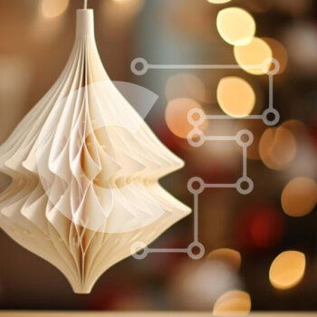 Intra Συλλεκτικό Ξύλινο Παζλ Plywood  4mm - Στολίδι από Λευκή Βίβλο που κρέμεται στα θολά χριστουγεννιάτικα φώτα Σε Ξύλινο Κουτί - Διαστάσεις Puzzle: 10x10 cm – 25 κομμάτια - Image 1