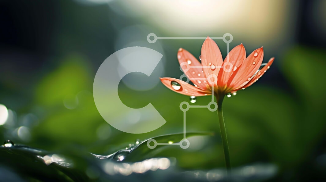 Intra Συλλεκτικό Ξύλινο Παζλ Plywood  4mm - Μονό ροζ λουλούδι με σταγονίδια νερού σε πέταλα Σε Ξύλινο Κουτί - Διαστάσεις: 10x10 cm – 25 κομμάτια